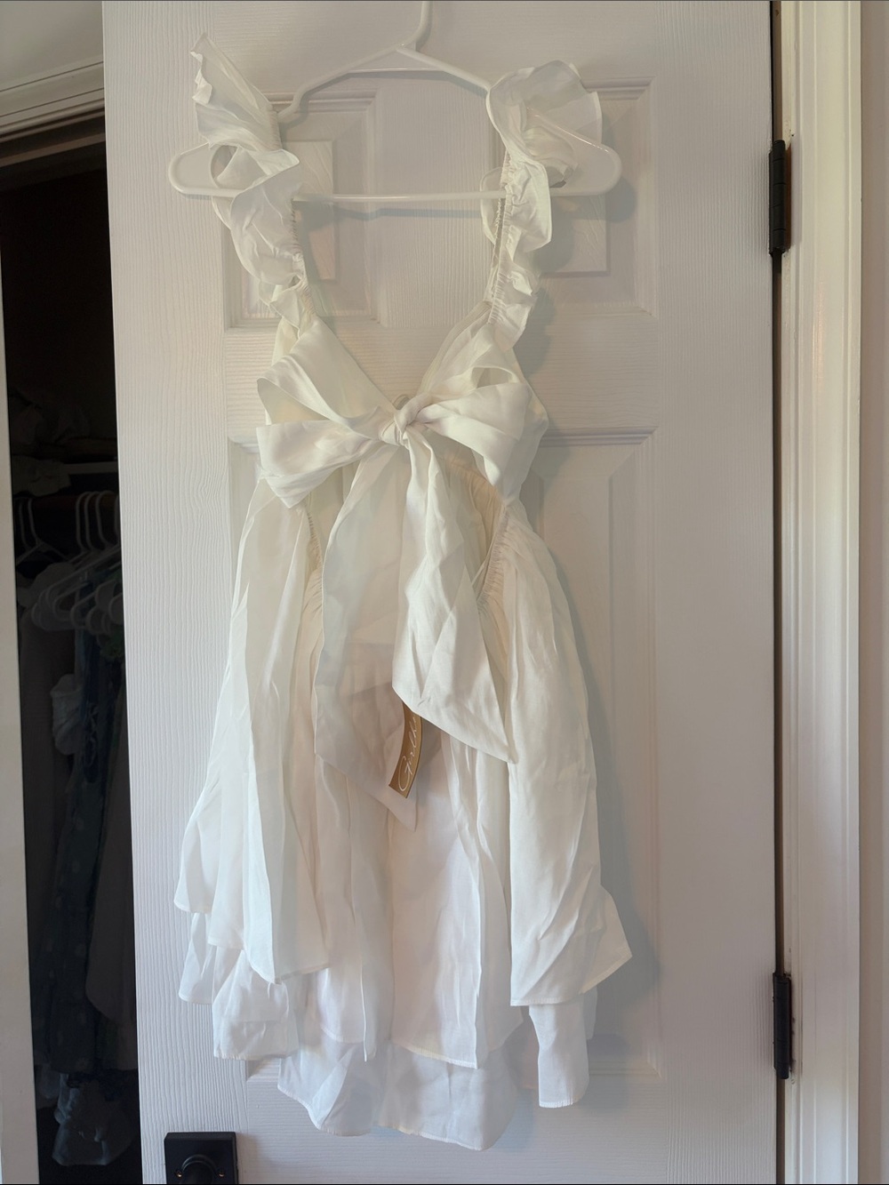 Cotton Candy White Ruffled Mini Dress - Picture 2 of 3